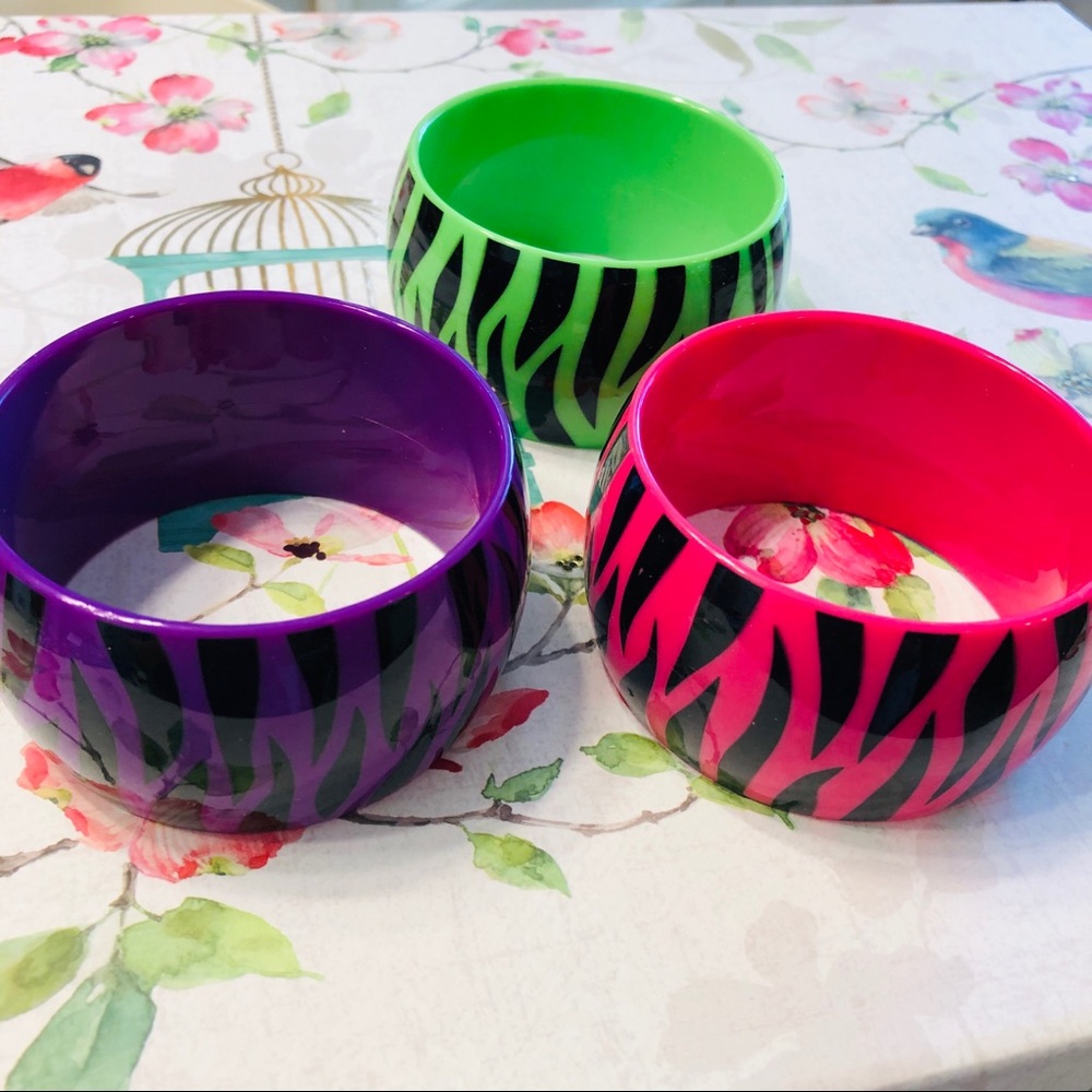 80’s Inspired Bangle Bracelets Set of 3
